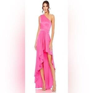 MAC DUGGAL NWOT 49668 Pink One Shoulder High Low Prom Dress Size Small